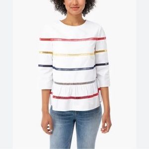 English Factory - Ladder Lace Babydoll Top - Size S - EUC - White